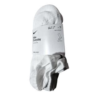 Nike Everday Cushion No Show Socks | 3 Pairs | White/Black | Size Small